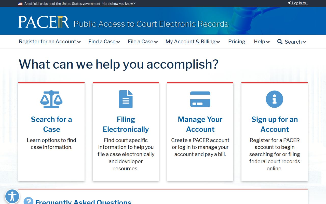 PACER federal portal separate from Schoharie County criminal court records