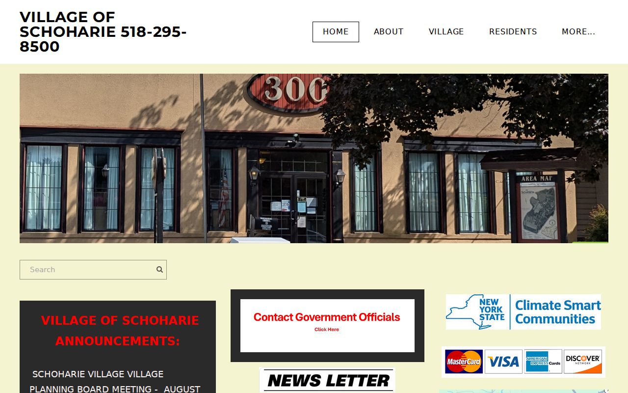 Village of Schoharie criminal record contact page