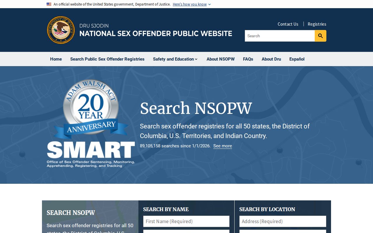 Schoharie County sex offender check using NSOPW geographic and name search